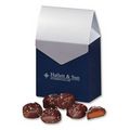Chocolate Sea Salt Caramels in Navy & Silver Gift Box